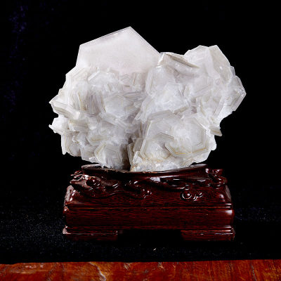 万国矿物汇 六边方解石矿物原石摆件天然方解石矿物晶体观赏科普教学收藏标本