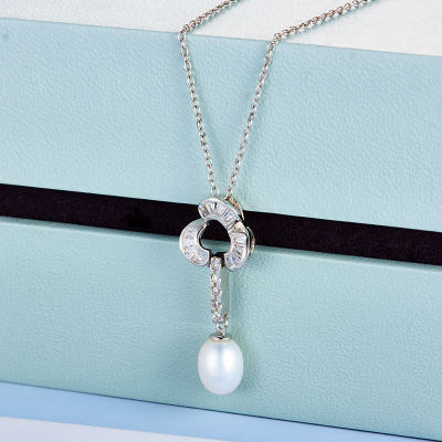 花月传奇 S925银珍珠吊坠 流苏款 时尚饰品首饰