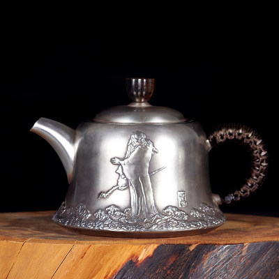 银掌柜 足银仿古银做旧工艺茶具泡壶功夫茶壶 送礼 家用必备小泡壶泡茶壶