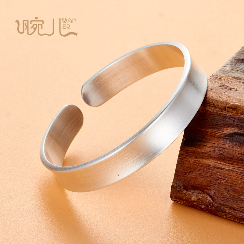 腕儿浮光流影纯银手镯女款送妈妈礼物白银999足银镯子开口设计可调节配鉴定证书图片 价格 品牌 报价